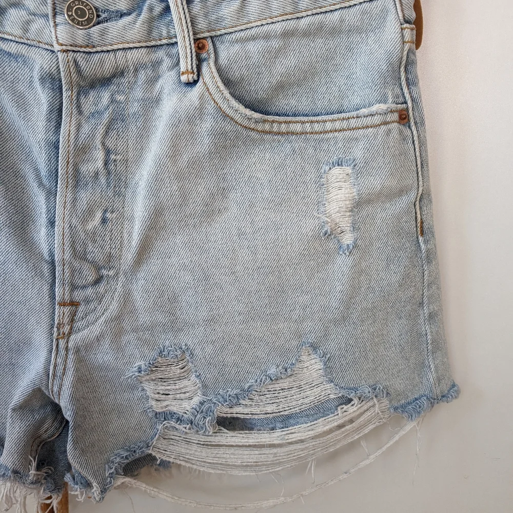 GRLFRND Helena Jean Shorts 28 High Rise Cut Off  Kiki Distressed